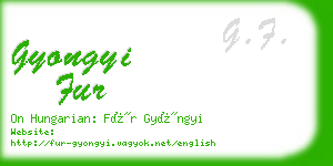 gyongyi fur business card